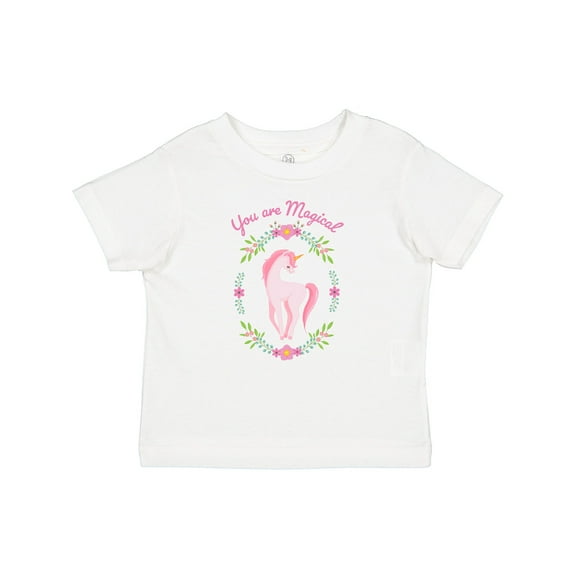 Inktastic You are Magical Pink and White Unicorn with Flowers Boys or Girls Baby T-Shirt