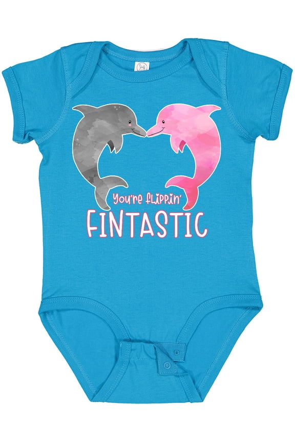 You're Flippin' Fintastic Dolphins Boys or Girls Baby Bodysuit