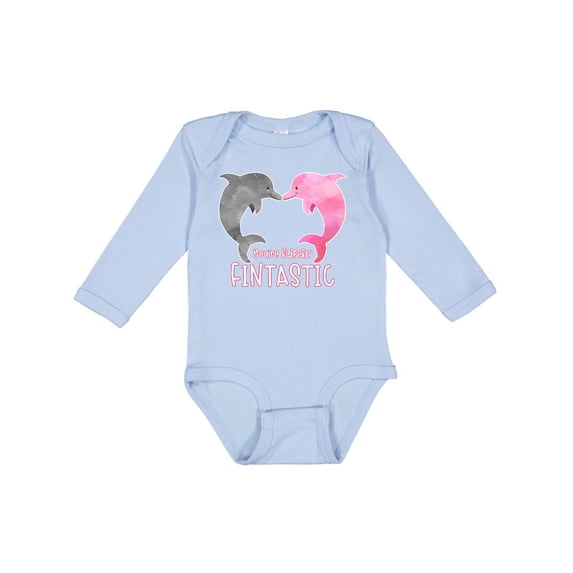 Inktastic You're Flippin' Fintastic Dolphins Boys or Girls Long Sleeve Baby Bodysuit