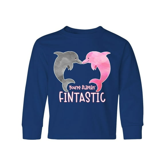 Inktastic You're Flippin' Fintastic Dolphins Long Sleeve Youth T-Shirt