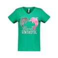 thumbnail image 1 of Inktastic You're Flippin' Fintastic Dolphins Women's V-Neck T-Shirt, 1 of 5