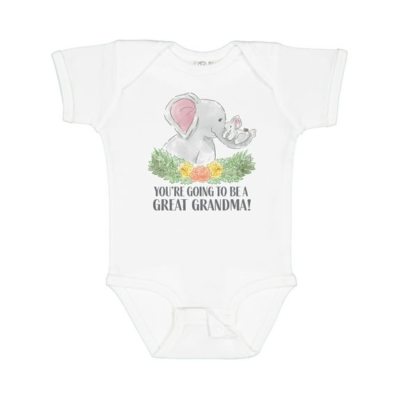 Inktastic You're Going to Be a Great Grandma Elephants with Flowers Boys or Girls Baby Bodysuit