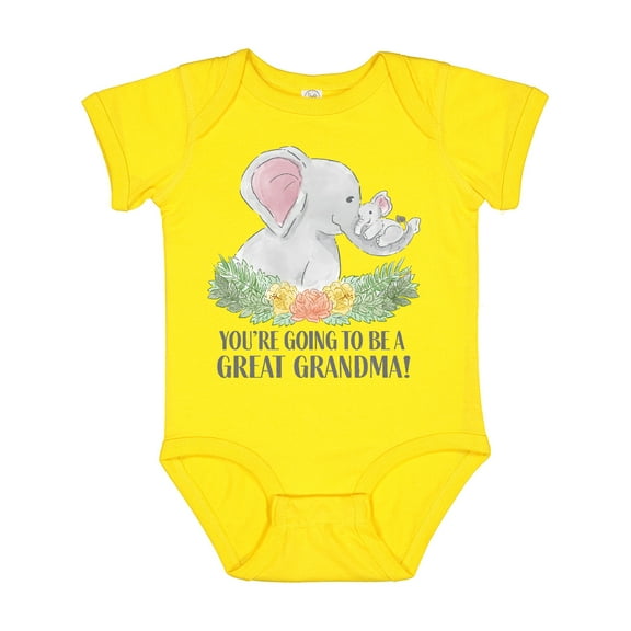 Inktastic You're Going to Be a Great Grandma Elephants with Flowers Boys or Girls Baby Bodysuit