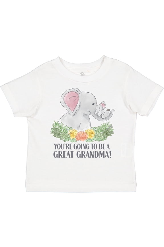 You're Going to be a Great Grandma Elephants with Flowers Boys or Girls Toddler T-Shirt
