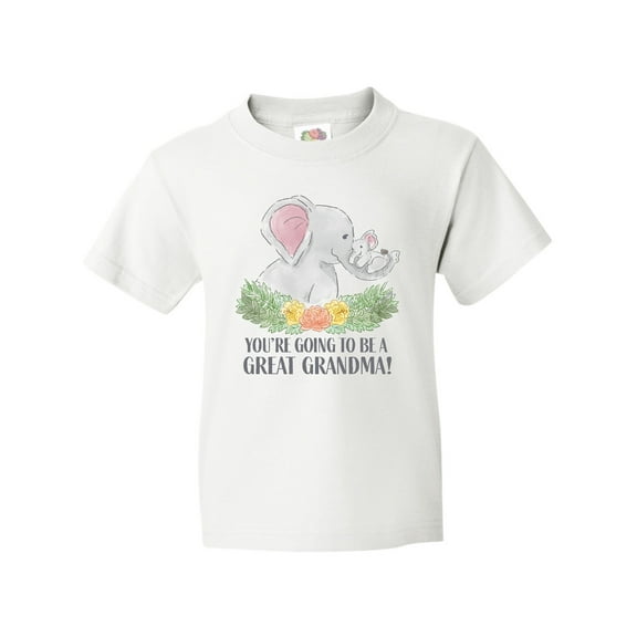 Inktastic You're Going to be a Great Grandma Elephants with Flowers Youth T-Shirt