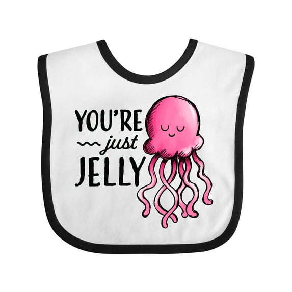 Inktastic You're Just Jelly with Pink Jellyfish Boys or Girls Baby Bib