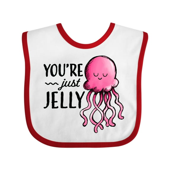 Inktastic You're Just Jelly with Pink Jellyfish Boys or Girls Baby Bib