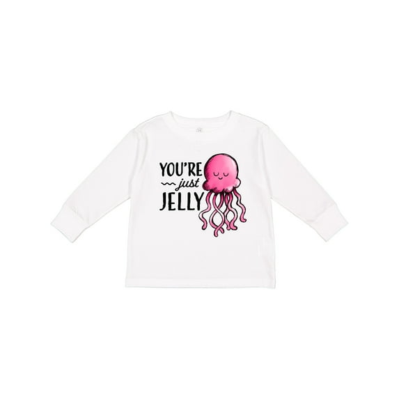 Inktastic You're Just Jelly with Pink Jellyfish Boys or Girls Long Sleeve Toddler T-Shirt