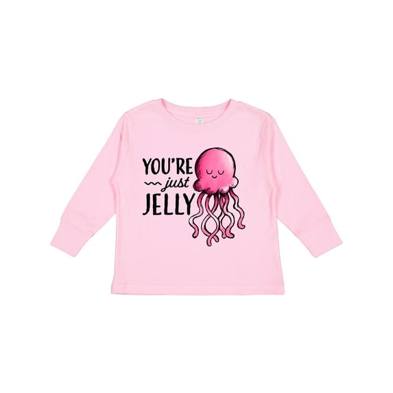 Inktastic You're Just Jelly with Pink Jellyfish Boys or Girls Long Sleeve Toddler T-Shirt