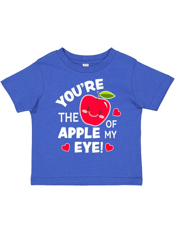 Youre The Apple of My Eye Valentine Pun with Cute Apple Boys or Girls Toddler T-Shirt
