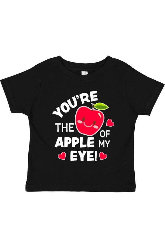 Youre The Apple of My Eye Valentine Pun with Cute Apple Boys or Girls Toddler T-Shirt