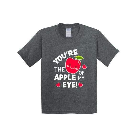 Inktastic Youre the Apple of My Eye Valentine Pun with Cute Apple Youth T-Shirt
