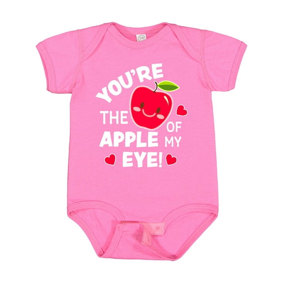 Inktastic Youre the Apple of My Eye Valentine Pun with Cute Apple Boys or Girls Baby Bodysuit
