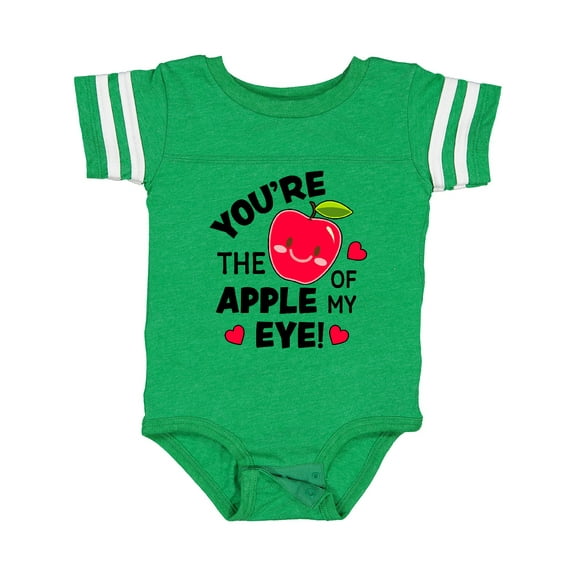 Inktastic Youre the Apple of My Eye Valentine Pun with Cute Apple Boys or Girls Baby Bodysuit