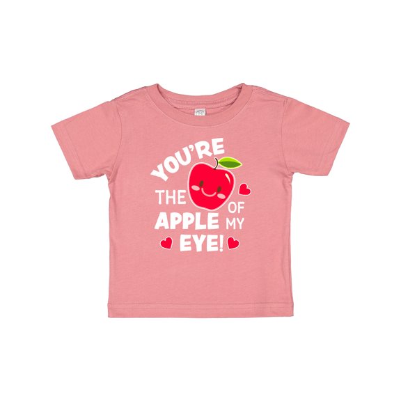 Inktastic Youre the Apple of My Eye Valentine Pun with Cute Apple Boys or Girls Baby T-Shirt
