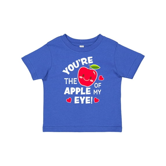 Inktastic Youre the Apple of My Eye Valentine Pun with Cute Apple Boys or Girls Baby T-Shirt