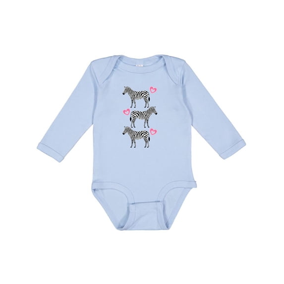 Inktastic Zebra Cute Safari Animal Girls Long Sleeve Baby Bodysuit