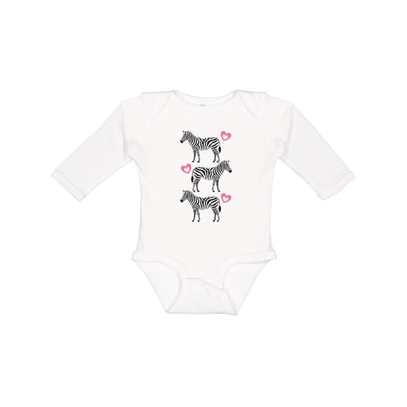 Inktastic Zebra Cute Safari Animal Girls Long Sleeve Baby Bodysuit