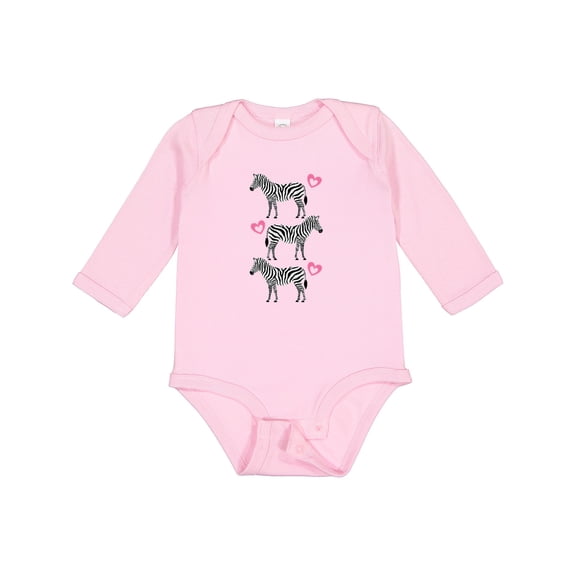 Inktastic Zebra Cute Safari Animal Girls Long Sleeve Baby Bodysuit