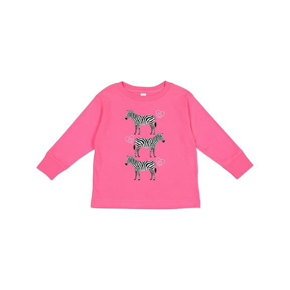 Inktastic Zebra Cute Safari Animal Girls Long Sleeve Toddler T-Shirt