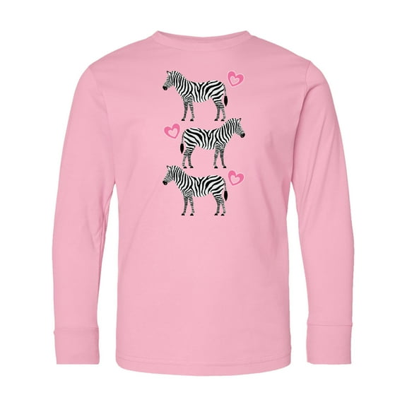 Inktastic Zebra Cute Safari Animal Long Sleeve Youth T-Shirt