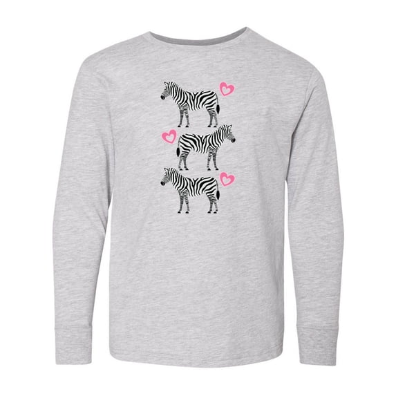 Inktastic Zebra Cute Safari Animal Long Sleeve Youth T-Shirt