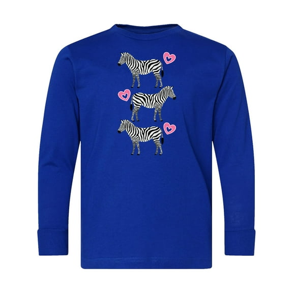 Inktastic Zebra Cute Safari Animal Long Sleeve Youth T-Shirt