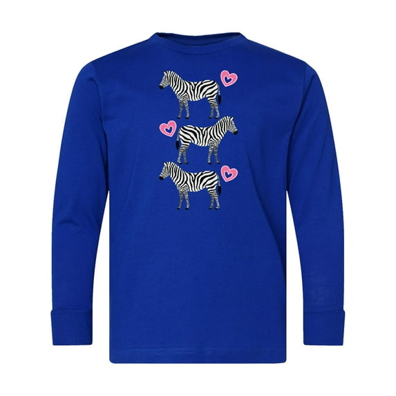 Inktastic Zebra Cute Safari Animal Long Sleeve Youth T-Shirt
