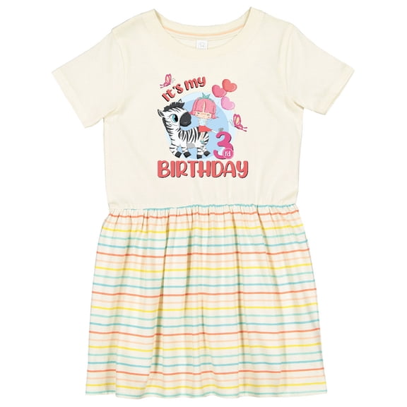 Inktastic Zebra Girl 3rd Birthday Girls Toddler Dress