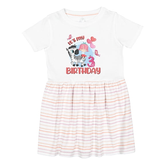 Inktastic Zebra Girl 3rd Birthday Girls Toddler Dress
