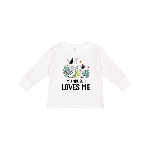 Inktastic Zebra My Abuela Loves Me Boys or Girls Long Sleeve Toddler T-Shirt