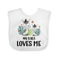 thumbnail image 1 of Inktastic Zebra My Baba Loves Me Boys or Girls Baby Bib, 1 of 4