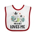 thumbnail image 1 of Inktastic Zebra My Baba Loves Me Boys or Girls Baby Bib, 1 of 4