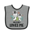 thumbnail image 1 of Inktastic Zebra My Baba Loves Me Boys or Girls Baby Bib, 1 of 4