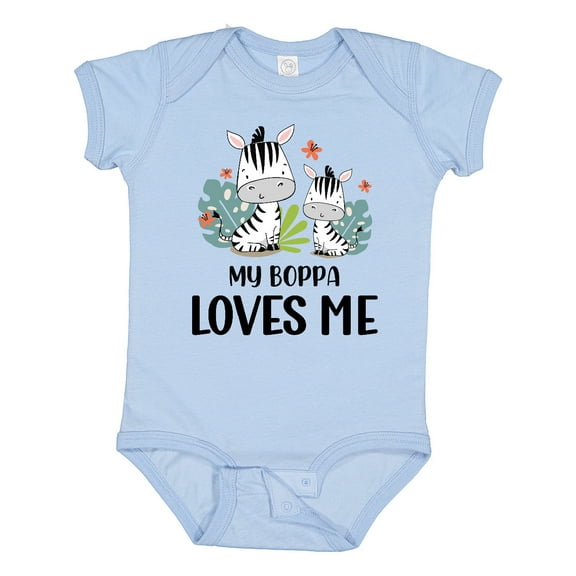 Inktastic Zebra My Boppa Loves Me Boys or Girls Baby Bodysuit