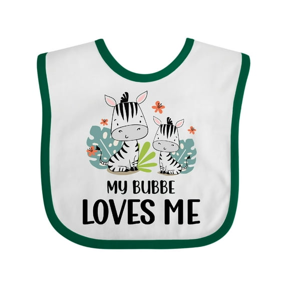 Inktastic Zebra My Bubbe Loves Me Boys or Girls Baby Bib