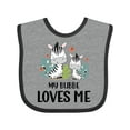 thumbnail image 1 of Inktastic Zebra My Bubbe Loves Me Boys or Girls Baby Bib, 1 of 4