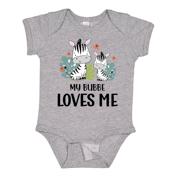 Inktastic Zebra My Bubbe Loves Me Boys or Girls Baby Bodysuit