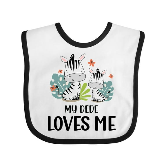 Inktastic Zebra My Dede Loves Me Boys or Girls Baby Bib