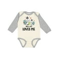 thumbnail image 1 of Inktastic Zebra My G-Pa Loves Me Boys or Girls Long Sleeve Baby Bodysuit, 1 of 5