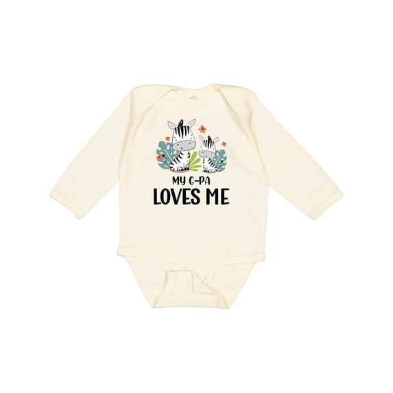 Inktastic Zebra My G-Pa Loves Me Boys or Girls Long Sleeve Baby Bodysuit