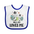 thumbnail image 1 of Inktastic Zebra My G-pa Loves Me Boys or Girls Baby Bib, 1 of 4