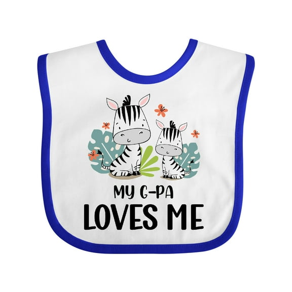 Inktastic Zebra My G-pa Loves Me Boys or Girls Baby Bib