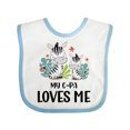 thumbnail image 1 of Inktastic Zebra My G-pa Loves Me Boys or Girls Baby Bib, 1 of 4