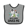 thumbnail image 1 of Inktastic Zebra My Glamma Loves Me Boys or Girls Baby Bib, 1 of 4
