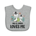thumbnail image 1 of Inktastic Zebra My Glamma Loves Me Boys or Girls Baby Bib, 1 of 4