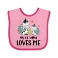 thumbnail image 1 of Inktastic Zebra My Glamma Loves Me Boys or Girls Baby Bib, 1 of 4