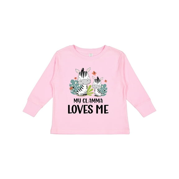 Inktastic Zebra My Glamma Loves Me Boys or Girls Long Sleeve Toddler T-Shirt
