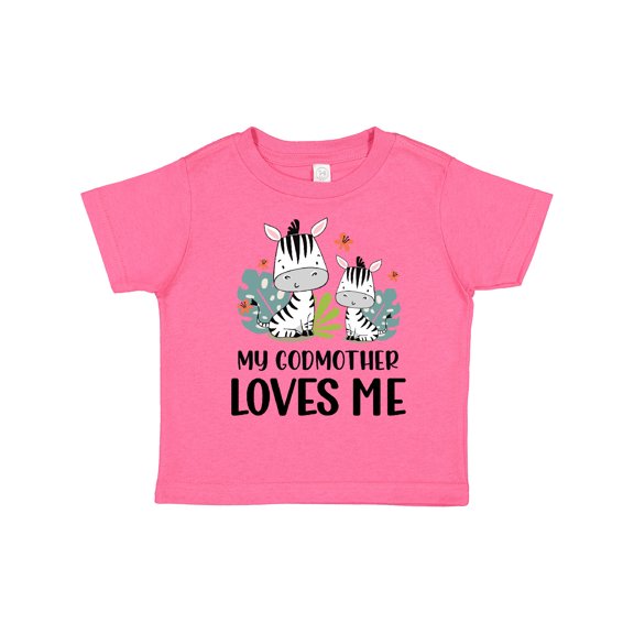 Inktastic Zebra My Godmother Loves Me Boys or Girls Toddler T-Shirt