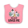 thumbnail image 1 of Inktastic Zebra My Gram Loves Me Boys or Girls Baby Bib, 1 of 4